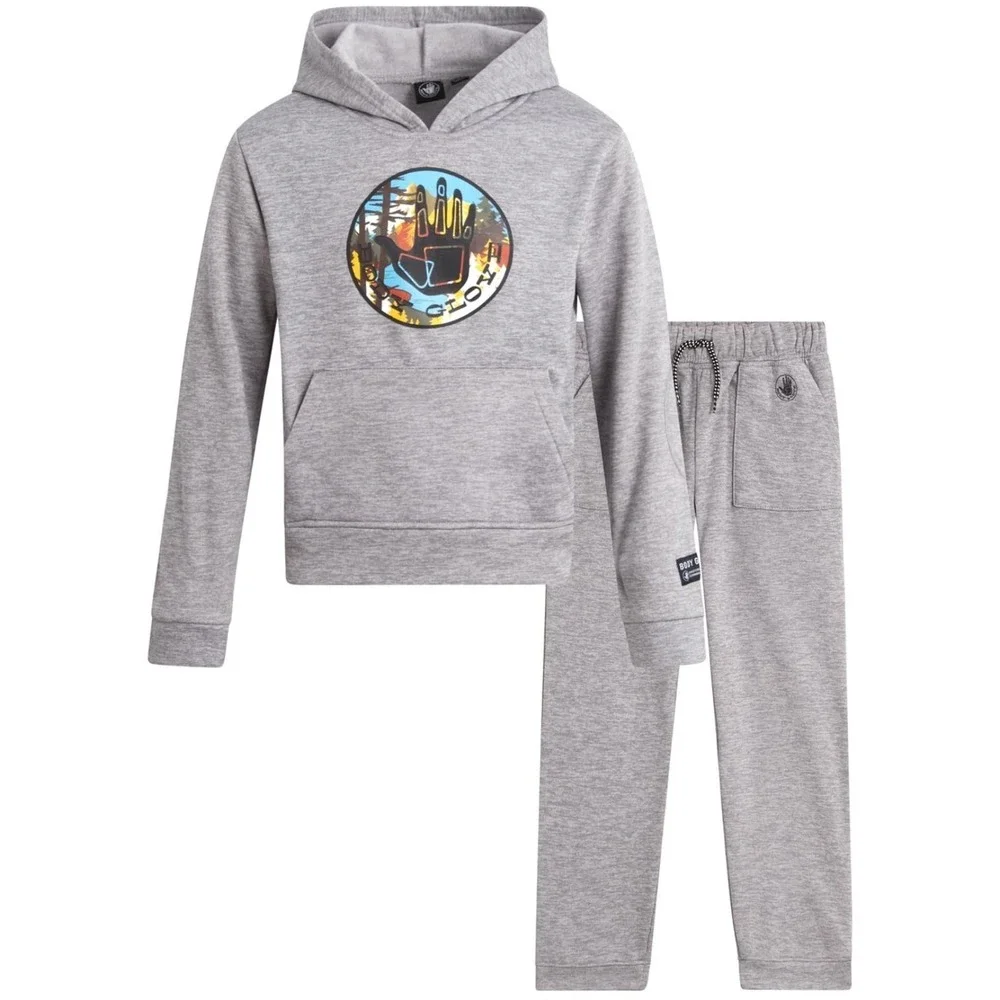 Body Glove Boys' Active Sweatsuit Fleece Hoodie + Jogger Sweatpants 3T NWT